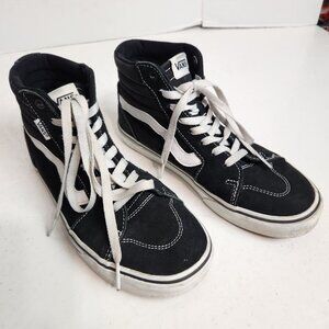 Vans Off The Wall Womens 8 High Top Athletic Skateboard Shoes 721356 Black White